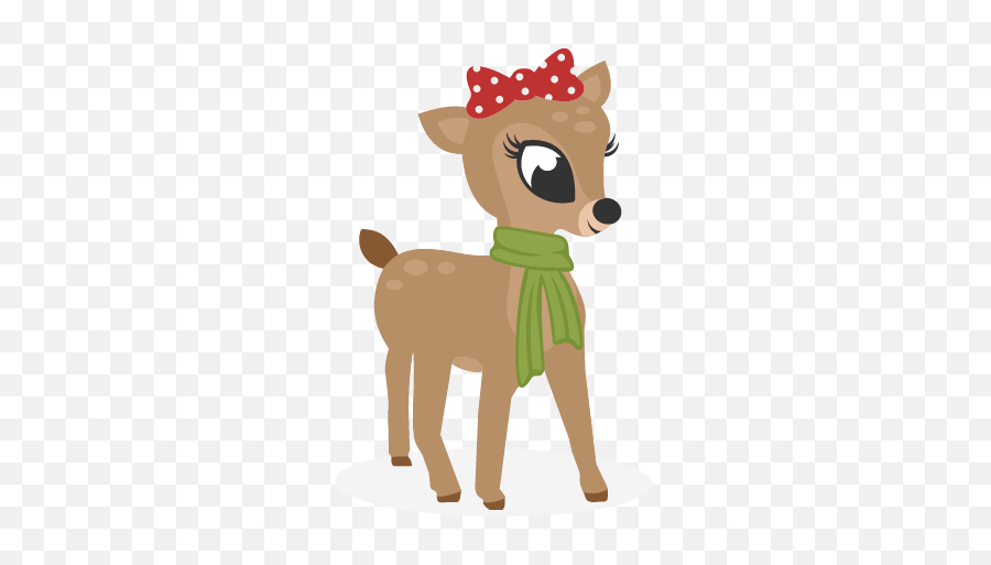 Girl Reindeer Clipart 1 Station - Cute Christmas Reindeer Clipart Png,Reindeer Clipart Png