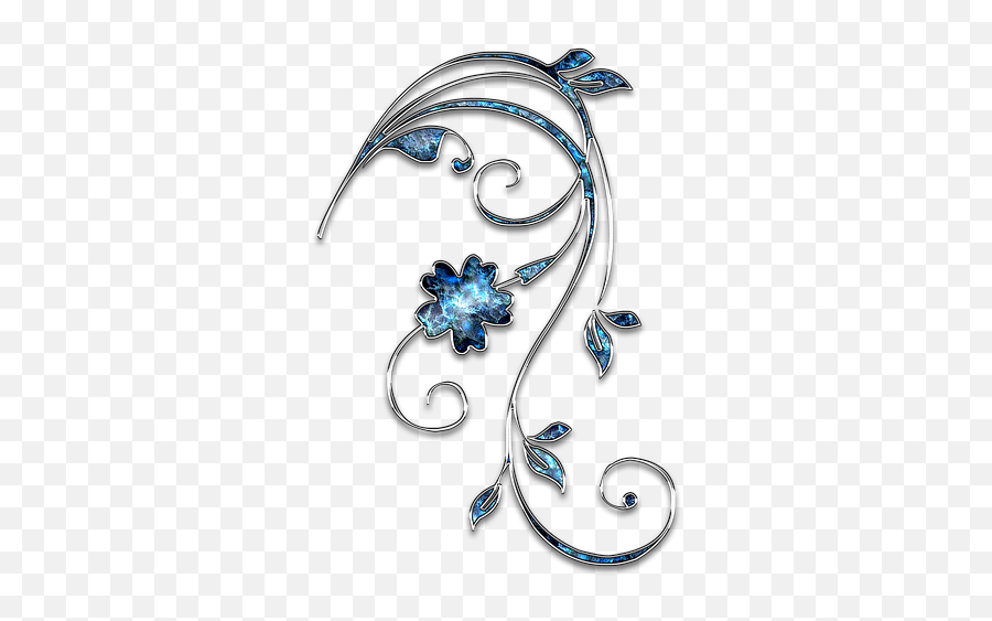 Download Decor Ornament Jewelry Flower Blue Silver Png Kumpulan Icon