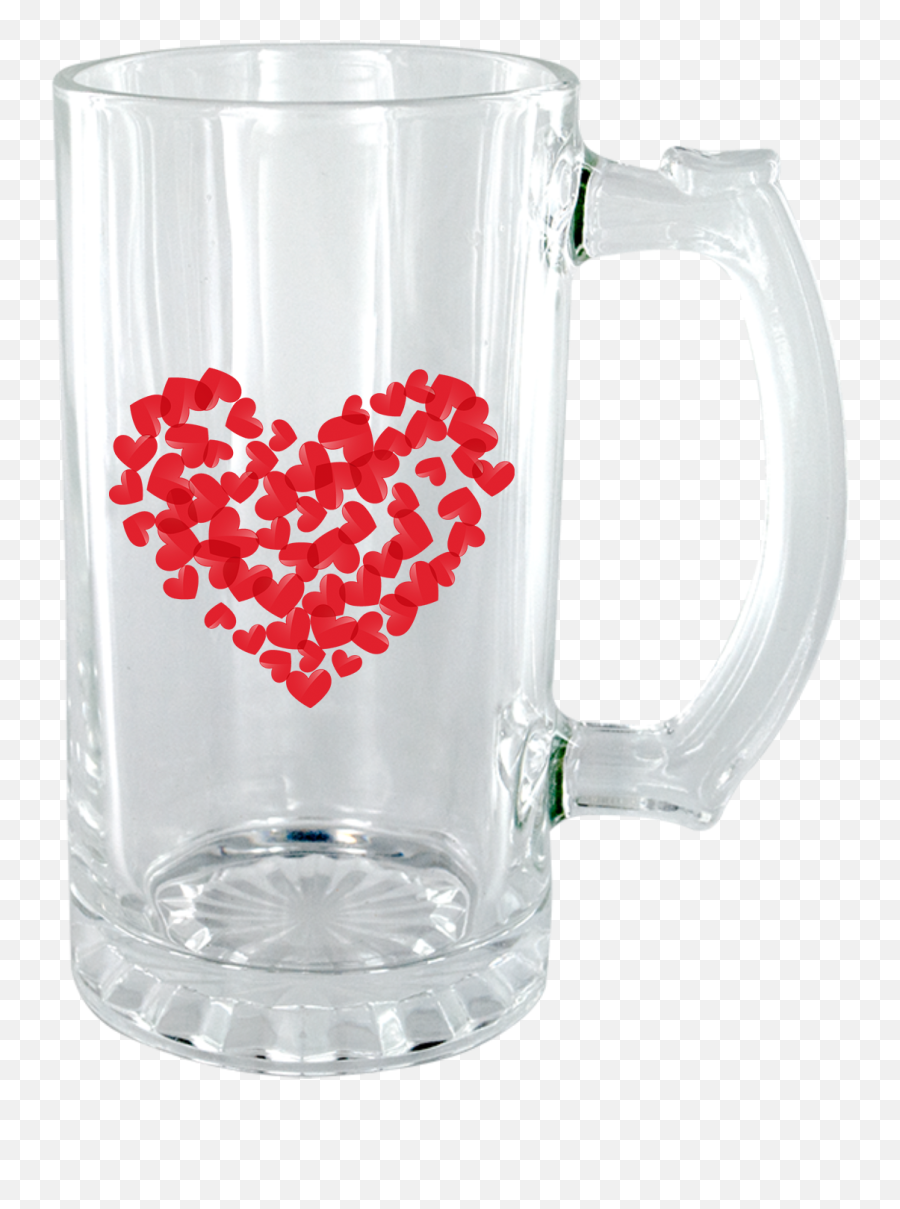 Poker Heart Icon Clear Beer Mug - Beer Glassware Png,Heart Icon Transparent