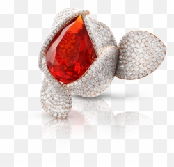 Rose Gold Ring With Fire Opal Orange Sapphires And Diamonds - Engagement Ring Png,Ring Of Fire Png