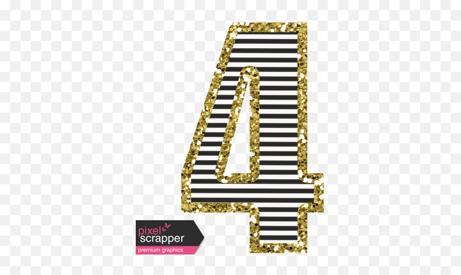 Baby - Number 4 Bling Graphic By Melo Vrijhof Glitter The Number 4 Png,Number 4 Png