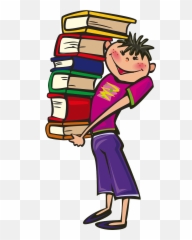 School Book Clipart - Carrying Books Transparent Lots Of Cartoon png