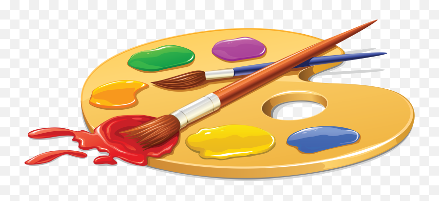 Palette Painting Brush Clip Art - Paint Brush And Palette Png,Art Brush Png