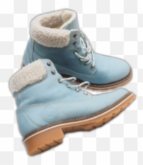 Boots Blue Fuzzy Timbs Freetoedit - Niche Meme Shoes Png