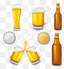 Beer Glassware Oktoberfest Clip Art - Bottle Vector Bottles And Mugs png