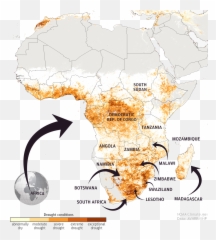 Africa 2016 Drought Map By Noaa Www - Confirmed Cases Of Coronavirus In Africa Png,Africa Map Png