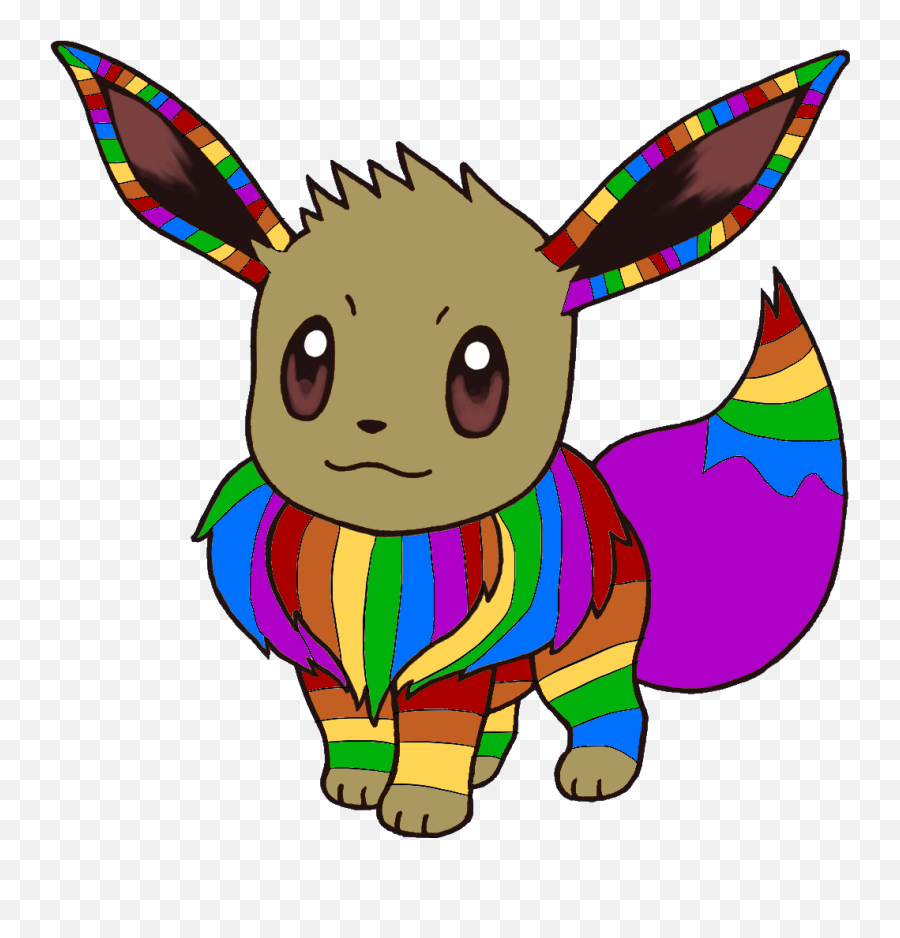 Adoptable Rainbow Eevee Clipart - Full Size Clipart Pokemon Eevee Png,Eevee Png