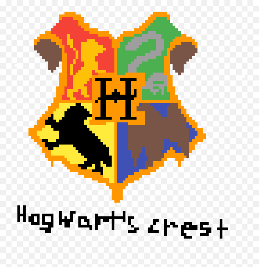 Hogwarts Crest - Pixel Art Harry Potter Clipart Full Size Harry Potter Pixel Art Png,Harry Potter Logo Transparent Background