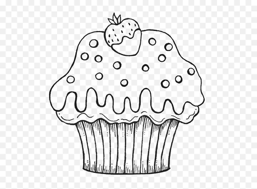 Download Birthday Cupcake Drawing - Desenhos Cup Cake Colouring Pages Png,Birthday Cupcake Png