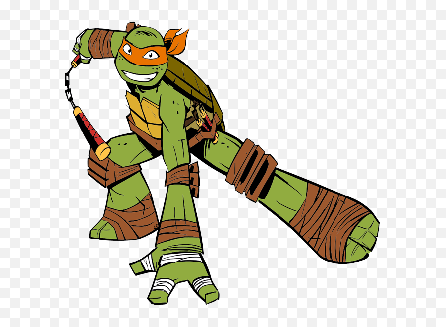 Download Turtle Clipart Michelangelo - Cartoon Michelangelo Ninja Turtle Png,Michelangelo Png