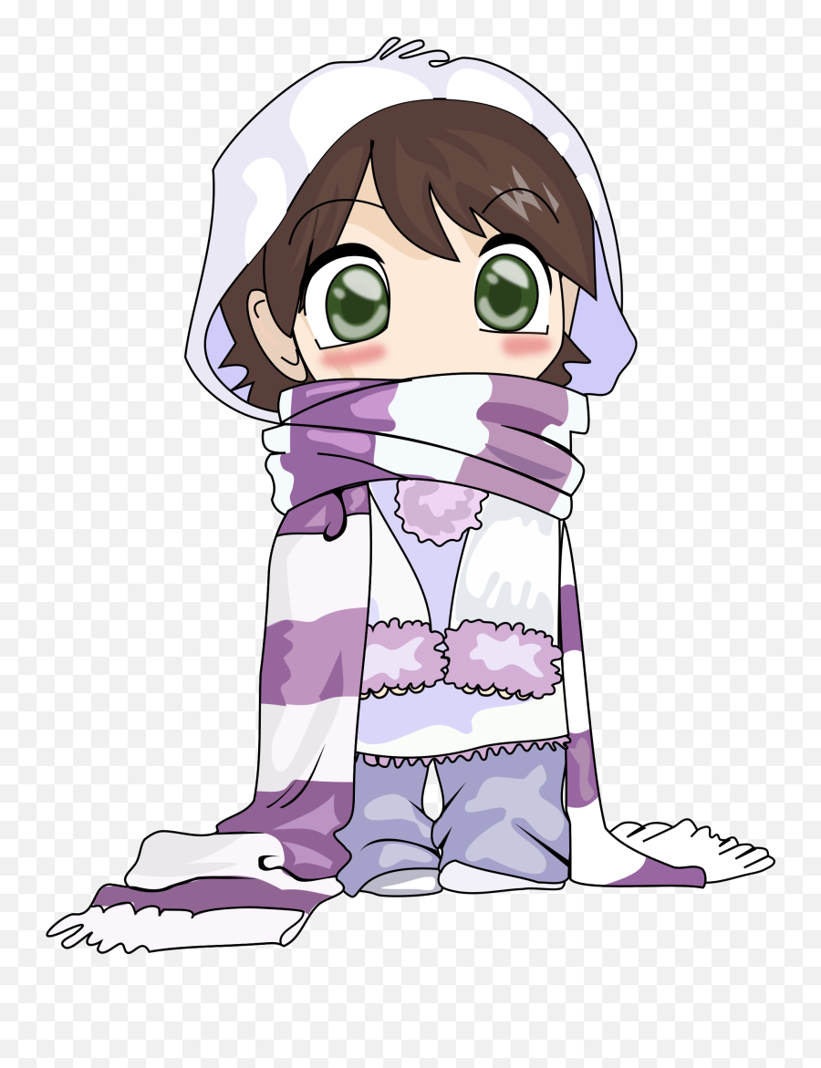Cute Anime Girl Cold Hd Png Download - Girl Clipart Anime,Cute Anime Transparent