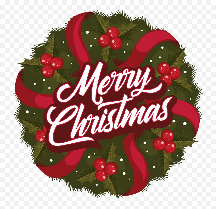 Merry Christmas Wreath - Christmas Day Png,Christmas Wreath Transparent Background