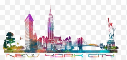 Nyc Skyline T - Shirt New York City Drawing Color png