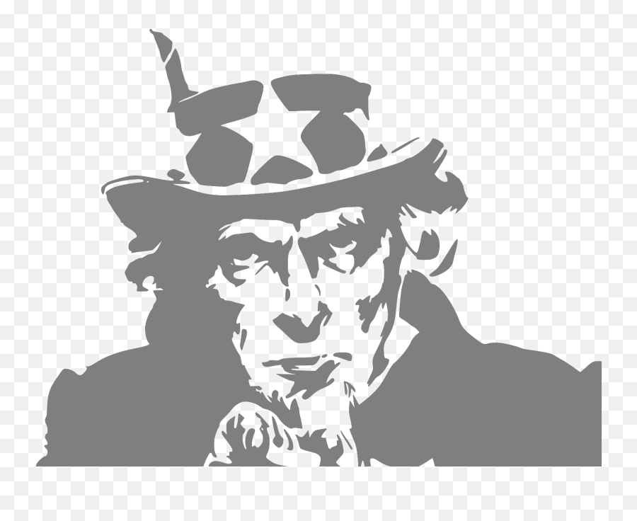 Uncle Sam Svg Vector Clip Art - Svg Clipart Uncle Sam Black White Png,Uncle Sam Hat Png