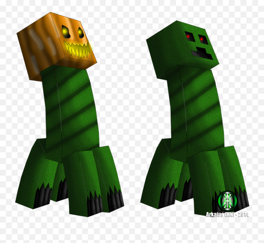Download Hd Minecraft My Ideas Pumpkin Head Creeper By - Tree Png,Creepers Png