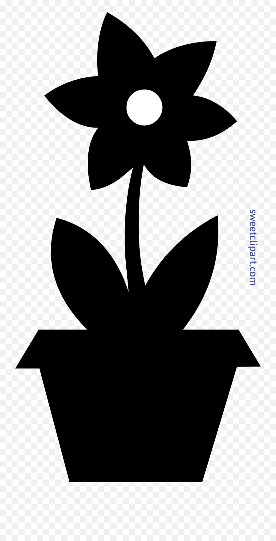 Download Flower Pot Silhouette Clip Art - Clipart Flower Pot Silhouette Png,Flower Silhouette Png