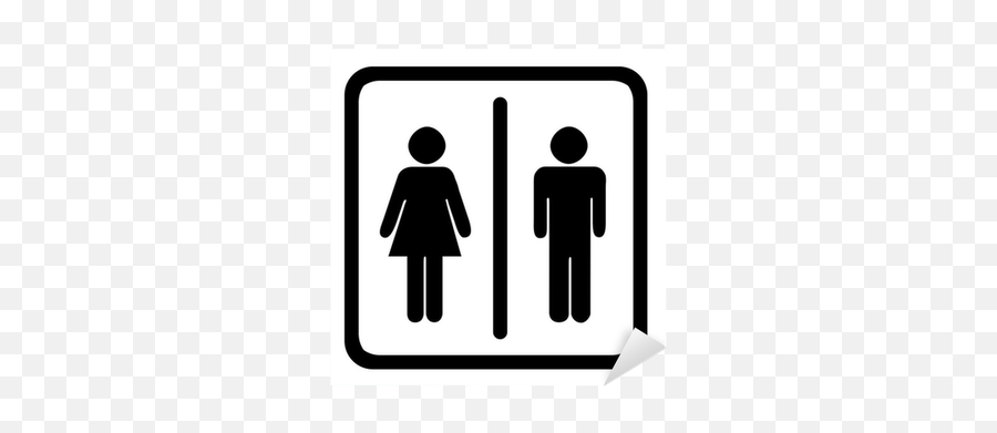 Toilet Sign Sticker Pixers - Bathroom Sign Clipart Png,Male Toilet Icon