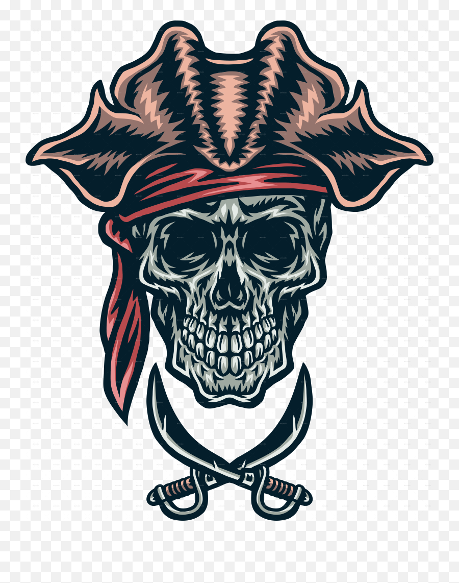 Pirate Skull - Pirate Skull Traditional Tattoo Png,Skull Png Transparent