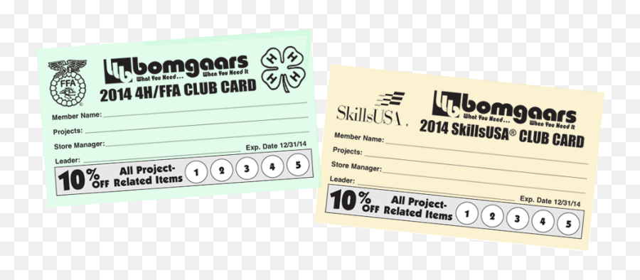 Club Cards Bomgaars - Horizontal Png,Key Club Icon 2014