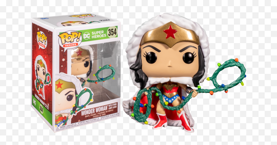 Wonder Woman - Wonder Woman With Christmas Lights Lasso Funko Pop Wonder Woman W Lights Lasso Dc Comics Png,Dc Icon Action Figures