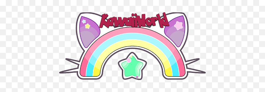 Kawaiiworld By Akseno2 - More Detailed Information Than App Pusheen Cat Rainbow Stickers Png,Geometry Dash Creeper Icon