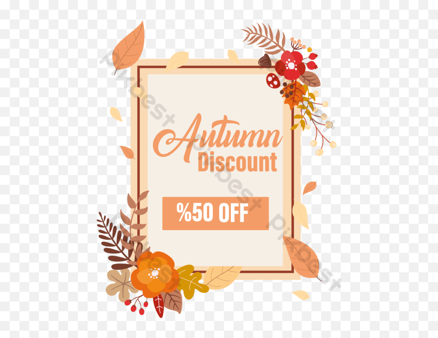 Awesome Vector Autumn Vertical Banner Design For Marketing - Decorative Png,Advertising Icon Of The Year