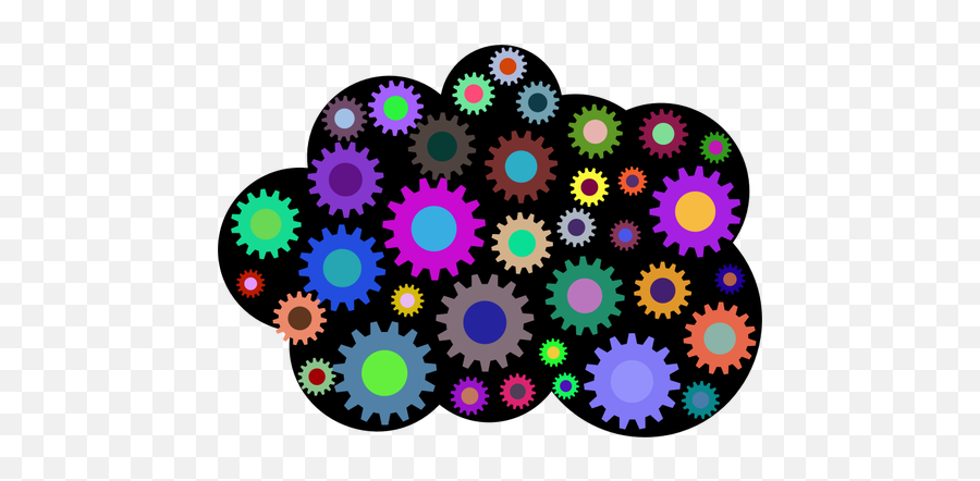 Prismatic Cloud With Gears Public Domain Vectors Png Of War Icon