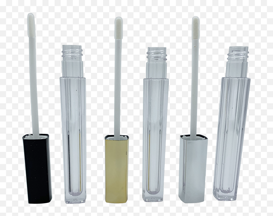 1009 Abc Rounded Square Clear Lipgloss Tube With Black Gold Or Silver Cap U2014 Genie Supply - Lip Gloss Png,Rounded Square Png