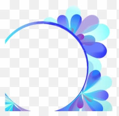 Blue Circle Frame Png 4 Image - Transparent Floral Frame Photo Round Png