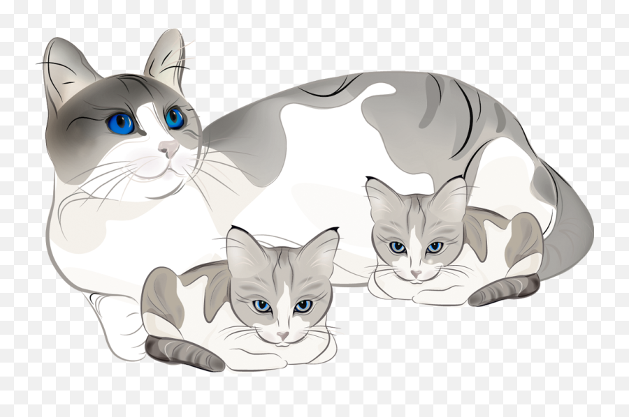Library Of Cat Kitten Vector Free - Cat And Kitten Clipart Png,Kittens Png
