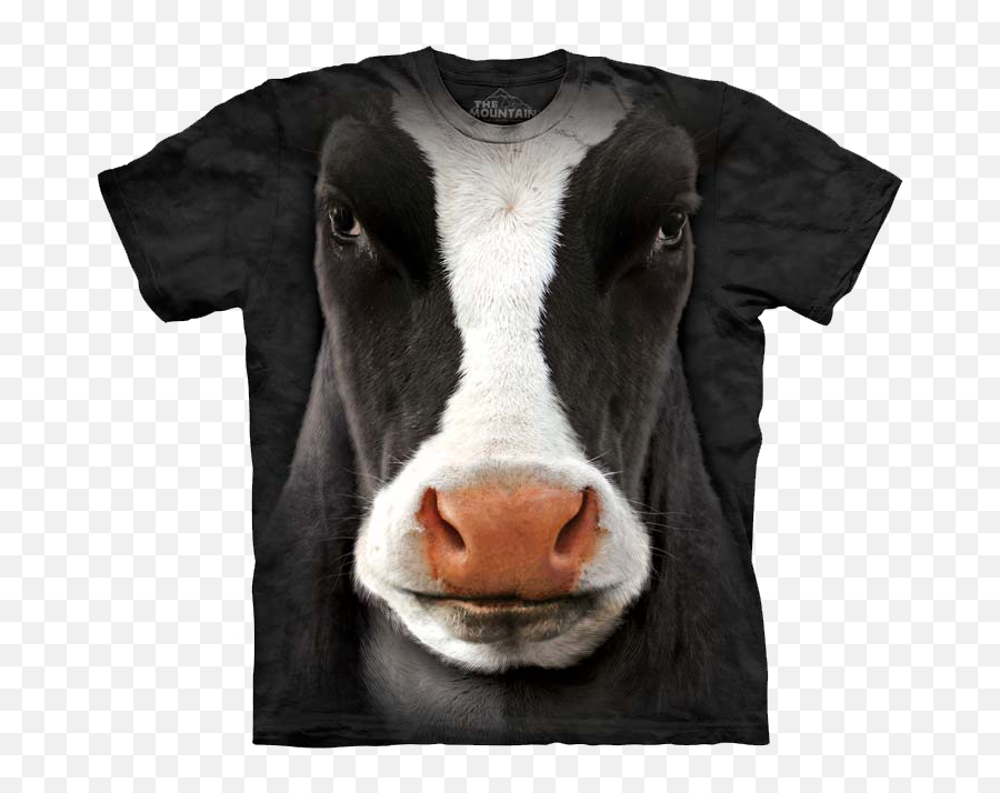 Black Cow Face - T Shirt With Cow Png,Cow Face Png