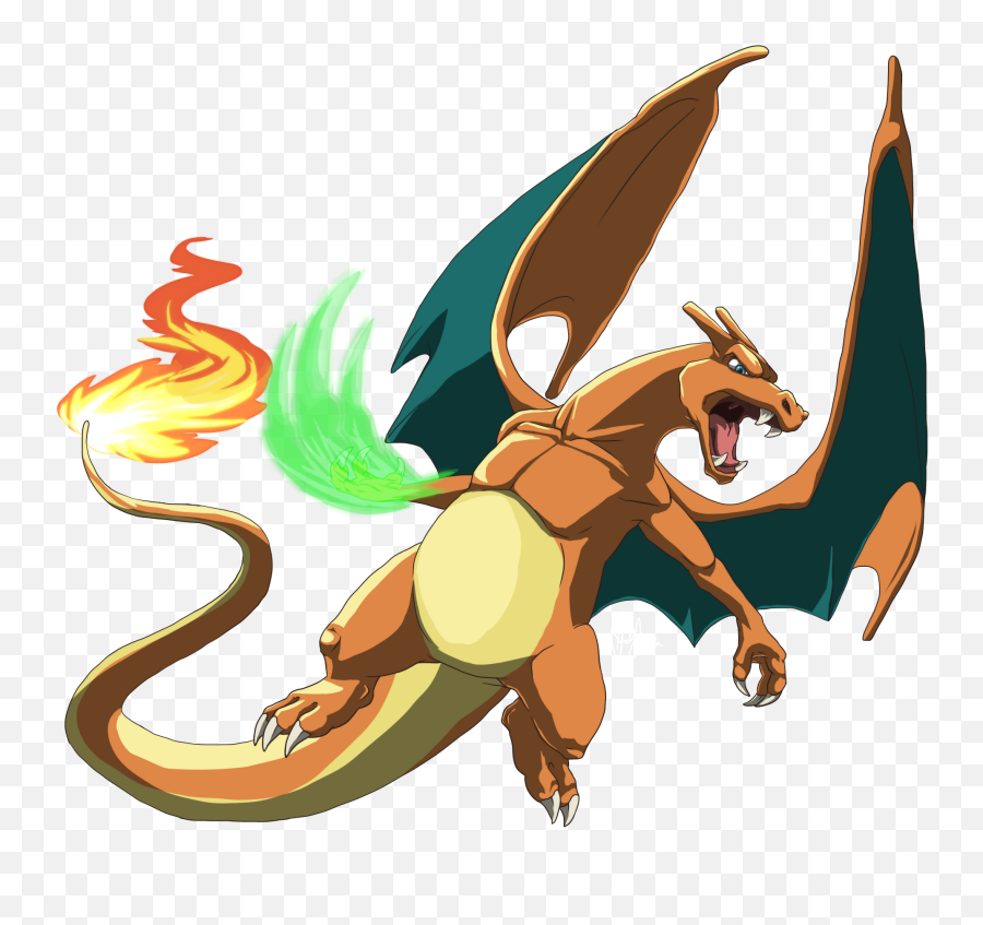 006 Charizard Used Dragon Claw And Flamethrower - Pokemon Dragon Png,Charizard Png