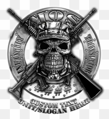 Download Usmc Crossed Rifle Logo Png - Skull Crossed Guns Png,Usmc Png
