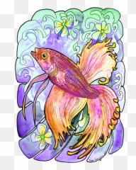 Download Hd Betta Fish Tweeked By - Beta Fish Tattoos Png,Betta Fish Png