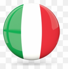 Glossy Round Icon - Italy Flag Png