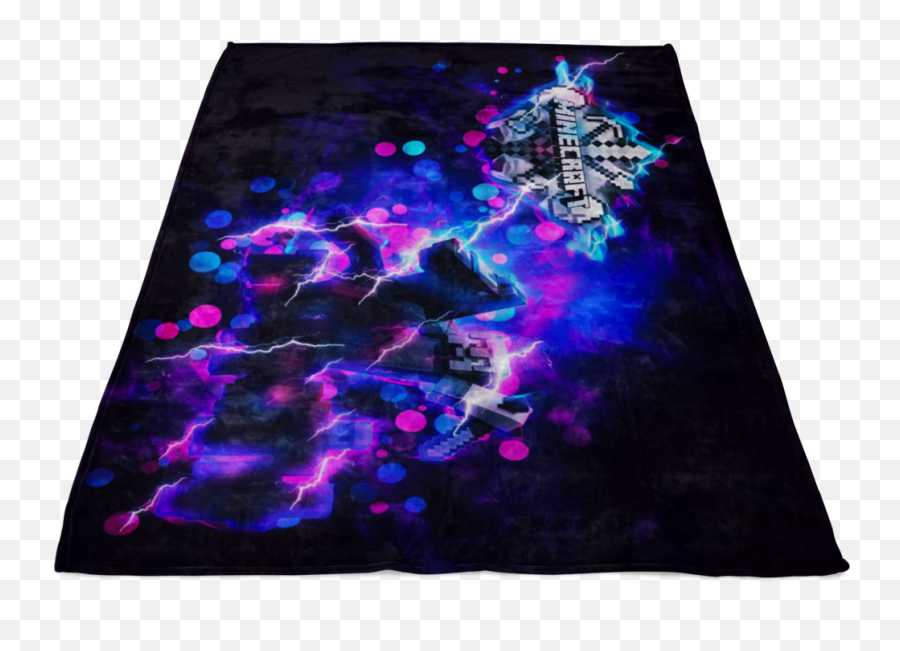 Minecraft Fleece Blanket Steve Diamond Sword Energy Black - Placemat Png,Energy Sword Png