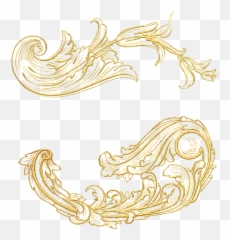 Golden Ornaments Png Free Download - Floral
