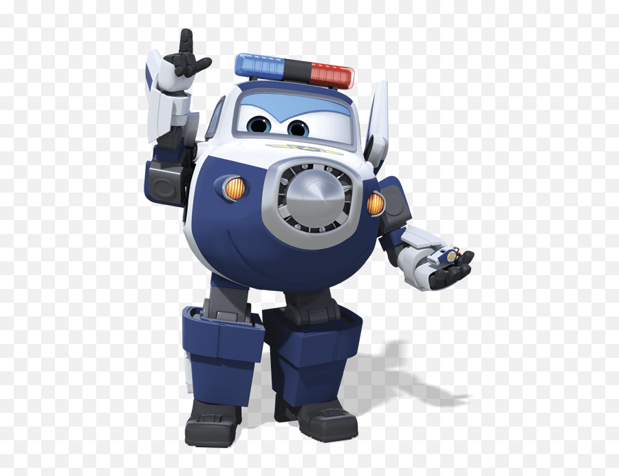 Paul The Police Airplane Robot Transparent Png - Stickpng Super Wings Coloring Pages,Robot Transparent