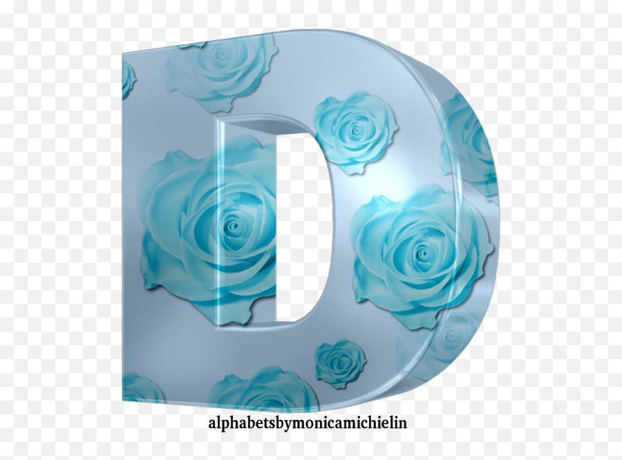 Monica Michielin Alfabetos Blue Roses Pastel Alphabet - Girly Png,Chinese Flower Icon