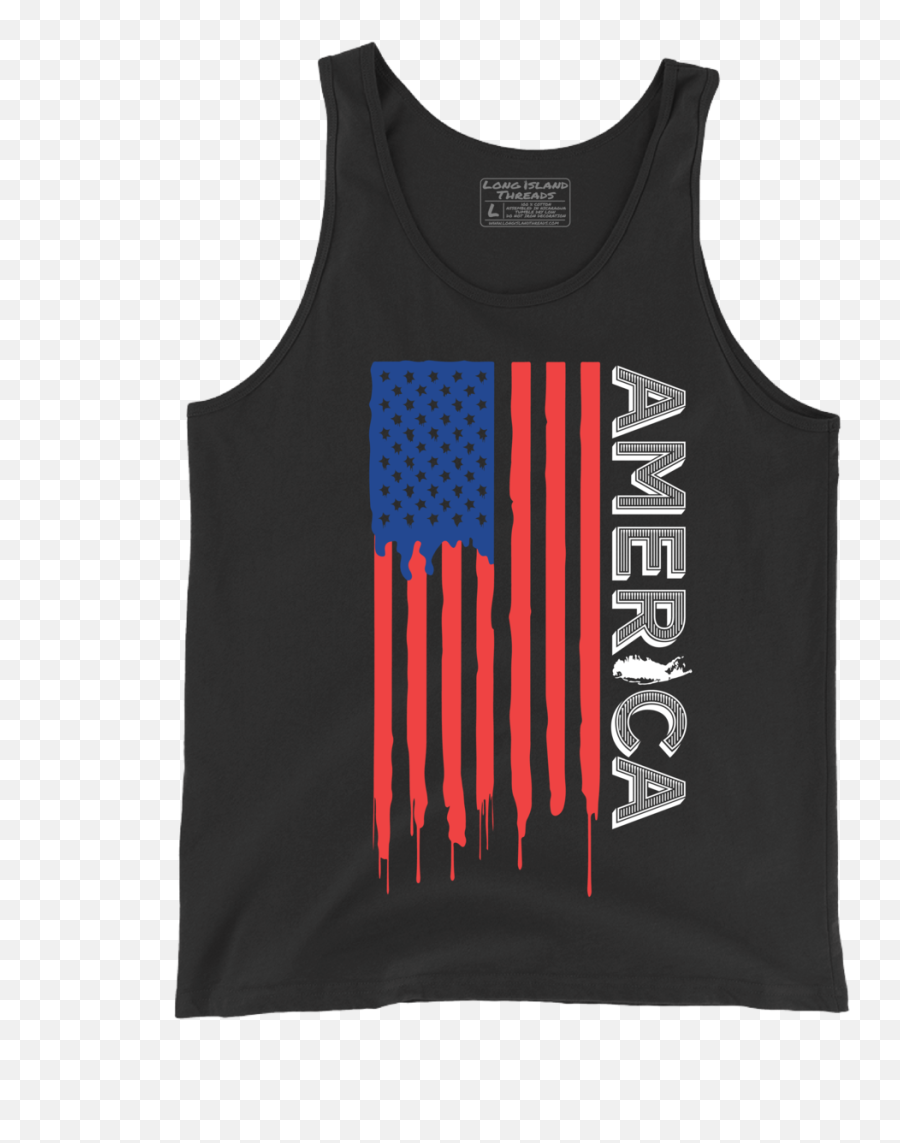 Long Island X America Dripping Paint Tank Top Black - Active Tank Png,Dripping Paint Png