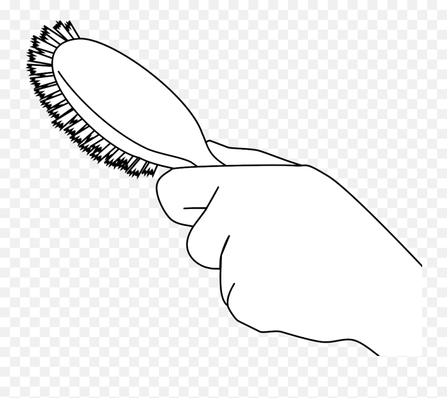 Flat Hairbrush In Hand - Hair Brush Sketch Png,Hairbrush Png