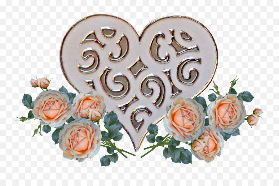 Valentine Heart Roses - Fioletowe Kwiaty I Serce Png,Rose Heart Png