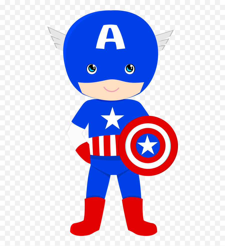 Baby Captain America Clipart - Capitan America Caricatura Png,Captain America Png