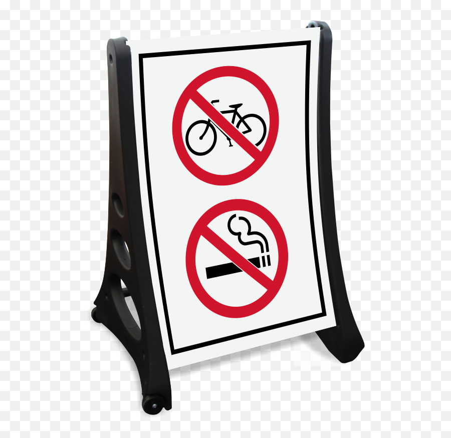 No Bicycle And Smoking Symbol Sidewalk Sign Clipart - Full Smoking Sign Png,Smoke Trail Png