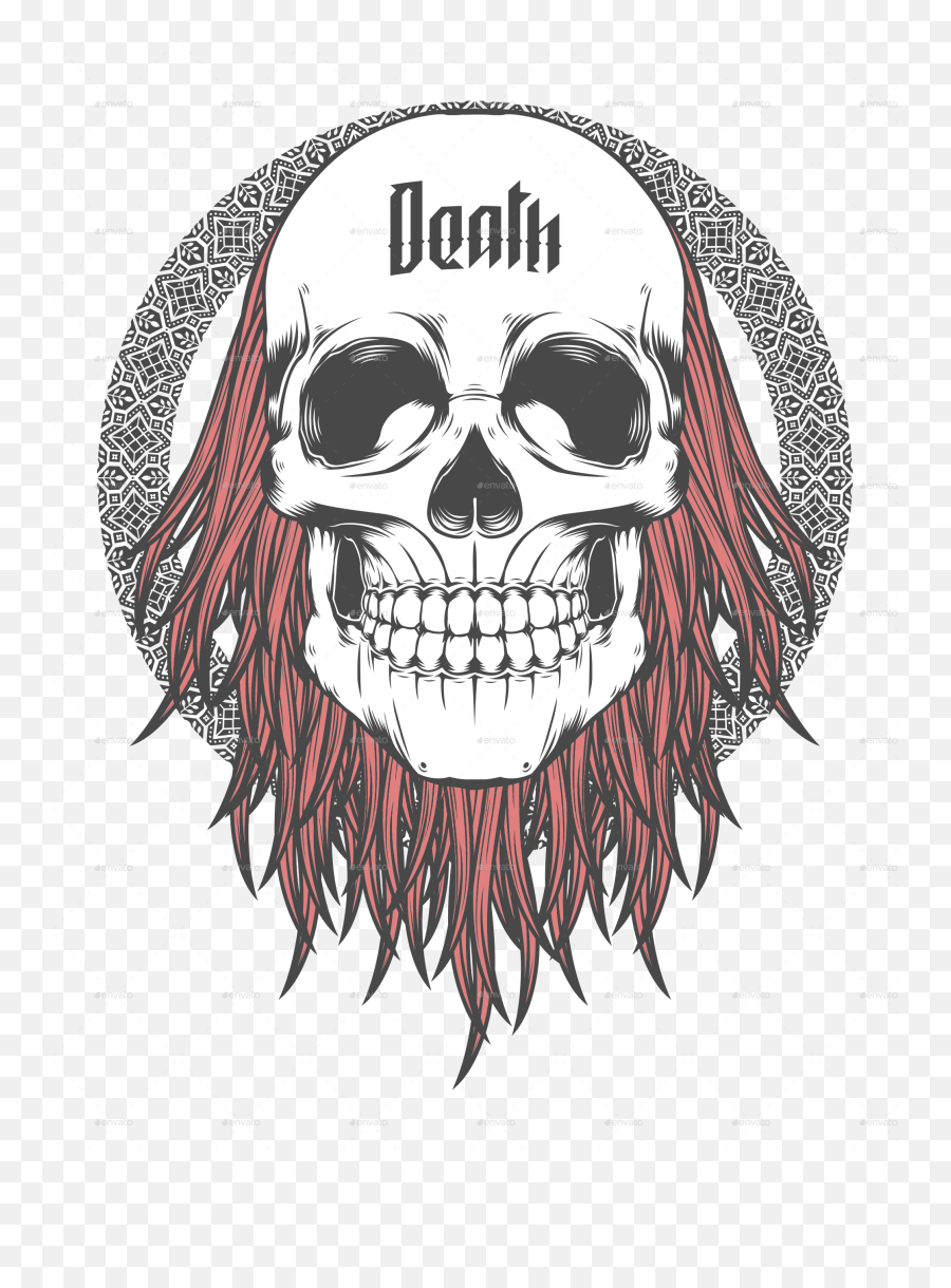 Skull With Red Hair Illustration By Kaut 914379 - Png Rosa Imagenes De Calaveras,Red Skull Png