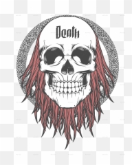 Skull With Red Hair Illustration By Kaut 914379 - Png Rosa Imagenes De Calaveras,Red Skull Png