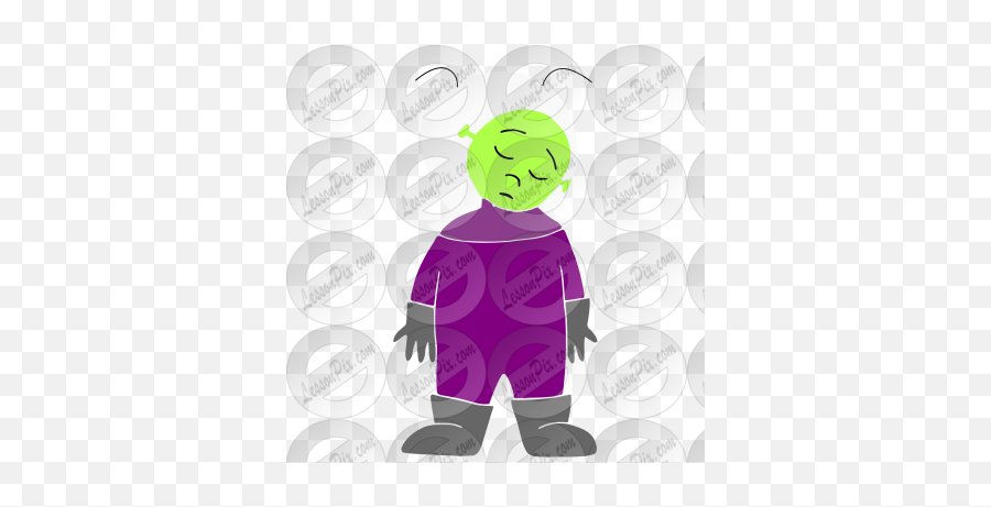 Sleepy Alien Stencil For Classroom Therapy Use - Great Illustration Png,Alien Clipart Transparent