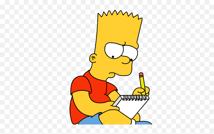 Bart Simpson Png - Bart Simpson Writing,Simpson Png
