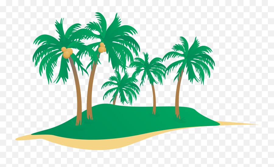 Seaside Clipart Coconut Tree - Coconut Trees Vector Png Coconut Palm Vector Png,Transparent Trees