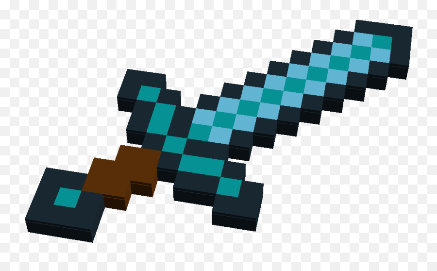 Minecraft Diamond Sword Drawing Free Download - Minecraft Diamond Sword 3d Png,Minecraft Logo Transparent Background